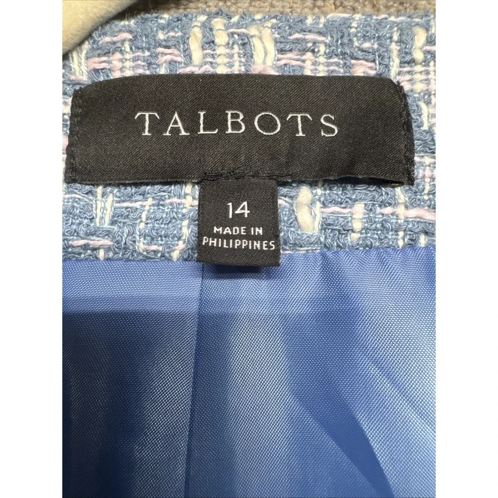 Talbots Women's‎ 14 Tweed Blazer Jacket Gold Button Lined Career Office Business